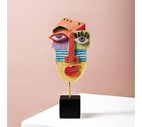 Wink - Statue artigianali in resina astratta scultura per la decorazione della casa moderna, arte africana statuette tribali decorazioni oggetti accenti influencer pick per libreria, supporto TV,