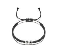 Winkeabuy 26 Lettere Iniziale Cuore Bracciali Per Gli Amanti Lettera Luminoso Nome Personalizzato Gioielli Intrecciati Donne Braccialetti Uomini Am