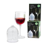 Winkee Bicchieri da vino To Go 2 x 1 in plastica da 320 ml, bicchieri da vino da campeggio con scatola per il trasporto e base in vetro rimovibile, senza BPA, accessori per esterni