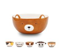 Winkee - Ciotola per cereali | Piccola ciotola in ceramica | Ciotola in gres con aspetto carino cane | Regalo per compleanno, iscrizione scolastica, Natale, San Valentino (orso)