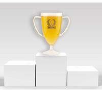 Winkee - Coppa di birra | Bicchiere da birra personalizzato | 0,5 l brocca di birra trofeo | Straordinaria brocca di birra a forma di trofeo | Bicchieri da birra a forma di trofeo