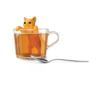 Winkee - Cute Animal - Colino da tè per tè sfuso, infusore da tè divertente, colino da tè per tazza, colino per spezie, silicone, statuetta di animali (gatto)