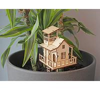 Winkee - Do it yourself Mini vaso di fiori - La casetta per alberi da costruire autonomamente, decorazione ideale per fiori, casa per interni ed esterni, costruita in 5 minuti