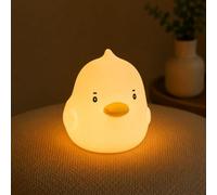 Winkee Mini luce notturna per bambini a forma di orsetto, 7 colori, ricaricabile tramite USB, in silicone senza BPA, idea regalo per la cameretta dei bambini (anatra)