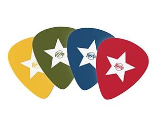 Winkee Rocks - 4 Coaster Plectrum | Sottobicchieri in vetro retrò | Coperchio per birra | Coaster in vinile | Sottobicchiere rotondo | Regalo per Natale, sera degli uomini, compleanno