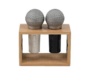 Winkee Rocks - Microfono Salt & Pepper Shaker | Il fantastico spargispepe in ceramica | saliera e pepe | Decorazione per cucina | Regalo per Natale, anniversario di matrimonio, compleanno