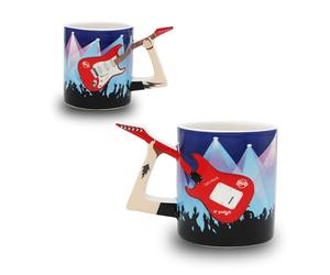 Winkee Rocks - Tazza Rock, con manico per chitarra, ca. 400 ml, per caffè e tè