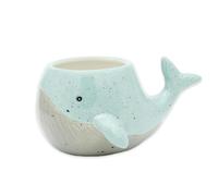 Winkee Tazza da caffè con balena, tazza da tè in ceramica, circa 400 ml | Elegante tazza da caffè 3D a forma di balena, grande tazza per caffè e tè, regalo originale per gli appassionati di animali