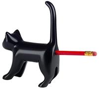 Temperamatite a forma di gatto con suono in nero | temperino per gatti miaut | giocattolo per gatti | temperamatite | temperamatite con contenitore | temperamatite | temperamatite a forma di gatto