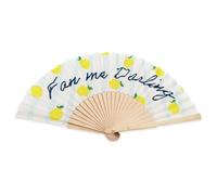 Winkee Ventaglio Fan Me Darling, divertente ventaglio con messaggio e porta ventaglio, pieghevole, in legno e tessuto, idea regalo per donne e amiche, 42,5 x 23 cm