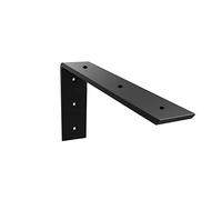 Winker Staffa di supporto per piano di lavoro, resistente, nascosta, a L, 25,4 x 15,2 x 6,3 cm, in metallo, per controsoffitti in quarzo/granito/legno/cemento/laminato, nero