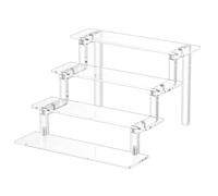 Winkine - Espositore decorativo in materiale acrilico trasparente a 3 gradini per statuine Amiibo Funko Pop 9x6 inch Clear