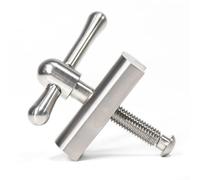 Winlaovate Lucchetto pieghevole per manubrio della bicicletta, fibbia a C per Brompton, chiusura TC4 con vite anti allentamento, bullone per stelo leggero lavorato a CNC (argento)