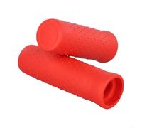 Winlaovate Manopole per manubrio antiscivolo in silicone, per scooter Ninebot Max, barra ergonomica, estremità con struttura prismatica, condizioni, ricambio per mani, coperture (rosso)