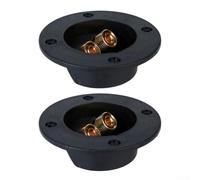 Winlaovate Terminale per altoparlante con connettore rotondo, terminale a vite audio placcato oro per banana, filo nudo e subwoofer (2 pezzi)