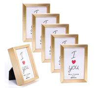 Winlor Cornici piccole, cornice per foto di neonati mini, 2x3 pollici, set da 6, per decorazioni da tavolo, cornice Polaroid con magnete morbido, graziosi magneti natalizi da frigorifero, oro