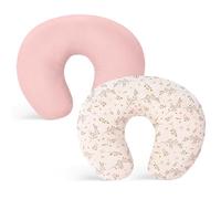 Winmany 2 confezioni di fodere per cuscino per l'allattamento in mussolina, morbide fodere per cuscino per l'allattamento in cotone per neonati, regalo per doccia per ragazzi e ragazze (rosa + fiore)