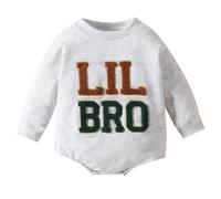 Winmany Abiti abbinati per fratelli Big Bro Felpa Pantaloni Set Lil Bro Pagliaccetto a maniche lunghe Ragazzi Autunno Inverno Primavera Abbigliamento, LIL BRO, 3-6 Mesi
