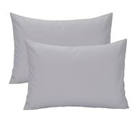 Winmany Confezione da 2 federe per cuscino da viaggio, morbida e traspirante, per bambini e ragazze, 49 x 36 cm, lavabile in lavatrice (grigio)