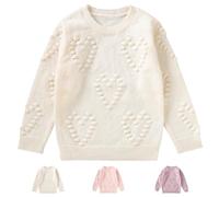 Winmany Ragazze Pullover Maglione Bambini Girocollo Modello Cuore Maglia Tops Manica Lunga Girocollo Felpe per 3-7Y