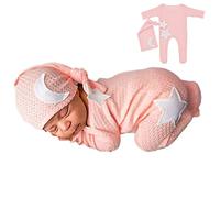 Winmany Set di 2 Pagliaccetti per Neonati Realizzati all'Uncinetto per fotografie Accessori per Bambini da 0 a 2 Mesi (0-2 Mesi, Rosa Chiaro, 1)