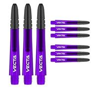 WINMAU Steli per freccette Vecta in policarbonato, 1 set per confezione (3 aste in totale) - Accessori professionali per freccette - Aste intermedie viola e nere
