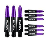 WINMAU Asta del dardo - Vecta Policarbonato Steli di Freccette - 1 Set per Confezione (3 Freccette Aste in Totale) - Accessori Professionali per Freccette - Nero e Viola Aste Corte