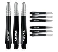 WINMAU Asta del dardo - Vecta Policarbonato Steli di Freccette - 1 Set per Confezione (3 Freccette Aste in Totale) - Accessori Professionali per Freccette - Nero e Argento Aste Medie