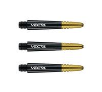 WINMAU Asta del dardo - Vecta Policarbonato Steli di Freccette - 1 Set per Confezione (3 Freccette Aste in Totale) - Accessori Professionali per Freccette - Nero e Oro Aste Corte