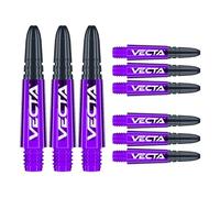 WINMAU Asta del dardo - Vecta Policarbonato Steli di Freccette - 1 Set per Confezione (3 Freccette Aste in Totale) - Accessori Professionali per Freccette - Viola e Nero Aste Corte