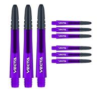 WINMAU Asta del dardo - Vecta Policarbonato Steli di Freccette - 1 Set per Confezione (3 Freccette Aste in Totale) - Accessori Professionali per Freccette - Viola e Nero Aste Medie