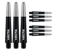 WINMAU Asta del dardo - Vecta Policarbonato Steli di Freccette - 1 Set per Confezione (3 Freccette Aste in Totale) - Accessori Professionali per Freccette - Nero e Argento Alberi intermedi