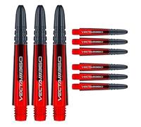 WINMAU Asta del dardo - Vecta Policarbonato Steli di Freccette - 1 Set per Confezione (3 Freccette Aste in Totale) - Accessori Professionali per Freccette - Rosso & Nero Blade360 Aste Corte