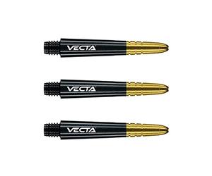 WINMAU Asta del dardo - Vecta Policarbonato Steli di Freccette - 1 Set per Confezione (3 Freccette Aste in Totale) - Accessori Professionali per Freccette - Nero e Oro Aste Corte