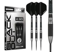 WINMAU Blackout Series 25 g Torpedo Steel Tip Freccette - 90% tungsteno - Freccette professionali in metallo con alette & Shafts, frecce precise per allenamento e competizione