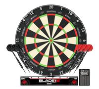 WINMAU Blade 360 Triple Core Carbon Dartboard Set - Include il Dartboard Blade 360 con 2 set di freccette da 19g con punta in acciaio (1 set nero e 1 set rosso), scheda di finish e altro