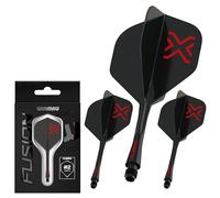 WINMAU Darts Blade X Fusion Integrated Flight & Shaft System - No.2 Shape & Design - Colore nero, lunghezza intermedia