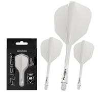 WINMAU Darts Fusion Integrated Flight & Shaft System - No.6 Shape & Design - Colore bianco, lunghezza intermedia