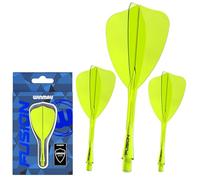 WINMAU Darts Fusion Sistema di volo integrato e gambo - Forma e design - Colore giallo, lunghezza media
