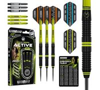 WINMAU Darts - Michael Van Gerwen - MvG Active 24g - 85% Tungsteno - Set di Freccette Professionali con Voli di Freccette, Aste per Freccette, segnapunti e Protezione Punti