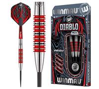 WINMAU Diablo Set di Freccette in tungsteno Steeltip Professionale da 24 Grammi con Alette e steli (Alberi)