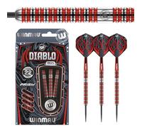 WINMAU Diablo Set di Freccette in tungsteno Steeltip Professionale da 24 Grammi con Alette e steli (Alberi)
