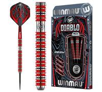 WINMAU Diablo Set di Freccette in tungsteno Steeltip Professionale da 25 Grammi con Alette e steli (Alberi)