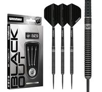 WINMAU Blackout Set di Freccette in tungsteno Steeltip Professionale da 23 Grammi con Alette e steli (Alberi)