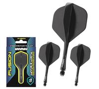 WINMAU Freccette Fusion con Sistema Integrato di Volo e Asta, Forma e Design n. 2, Colore Nero, Lunghezza Corta