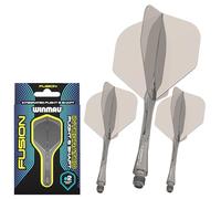 WINMAU Freccette Fusion Integrated Flight & Shaft System - N. 2 Forma e Design - Colore Grigio, Lunghezza Corta