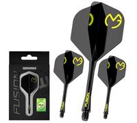 WINMAU Freccette Fusion Sistema Integrato di Volo e Albero - No.2 Forma e Design - Nero e Verde,Longueur intermédiaire