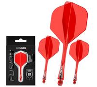 WINMAU Freccette Fusion Sistema Integrato di Volo e Albero - No.2 Forma e Design - Rosso, Media Lunghezza