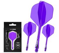 WINMAU Freccette Fusion Sistema Integrato di Volo e Albero - No.2 Forma e Design - Viola, Lunghezza Intermedia