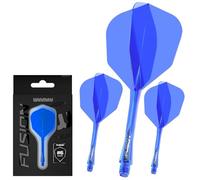 WINMAU Freccette Fusion Sistema Integrato di Volo e Albero - No.6 Forma e Design - Blu, Breve Lunghezza